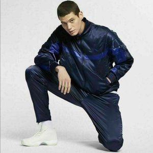 Nike Men’s Air Jordan 5 Satin Full Zip Jacket Blue Purple Size Small